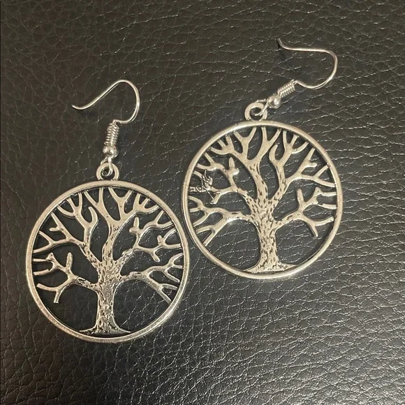 Silver Tree of Life Earrings - Picture 3 of 3